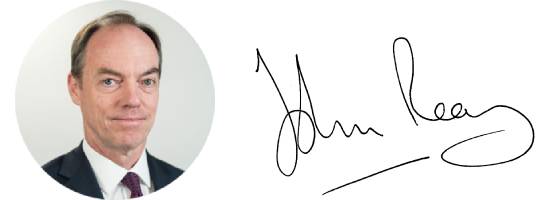 John Reay headshot and signature